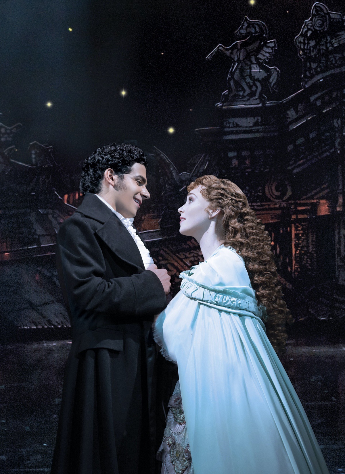 Liam Tamne as Raoul and Harriet Jones as Christine in The Phantom of the Opera. 
Photograph by Johan Persson © Cameron Mackintosh Ltd. 
